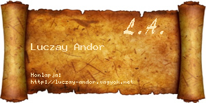 Luczay Andor névjegykártya